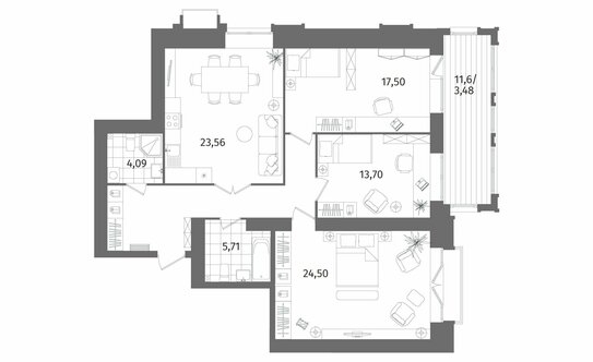 Продажа 3-комн квартиры на вторичном рынке Лиственная улица,  д. 20 к2 с1