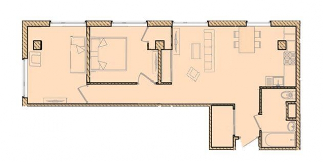 Планировка ЖК Парнас, 39.82 м2