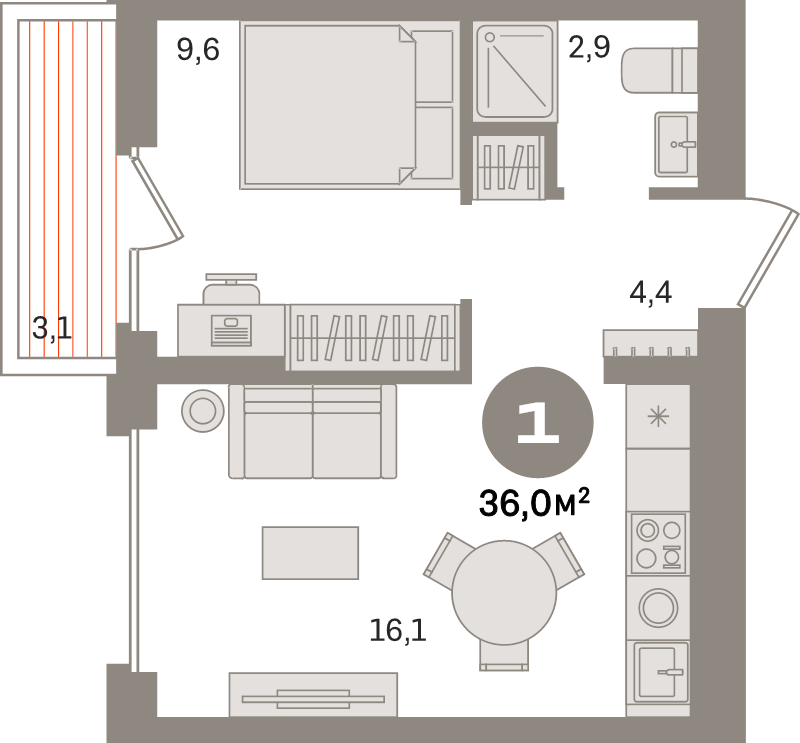 Продажа 1-комн квартиры в новостройке Сапроново д., Калиновая ул.,  к. 7