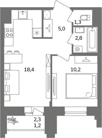 Продажа 1-комн квартиры в новостройке Санкт-Петербург г., Олеко Дундича ул.,  к. 1
