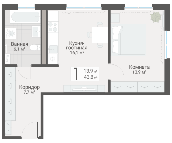 Продажа 1-комн квартиры в новостройке Санкт-Петербург г., Руднева ул.,  к. 3