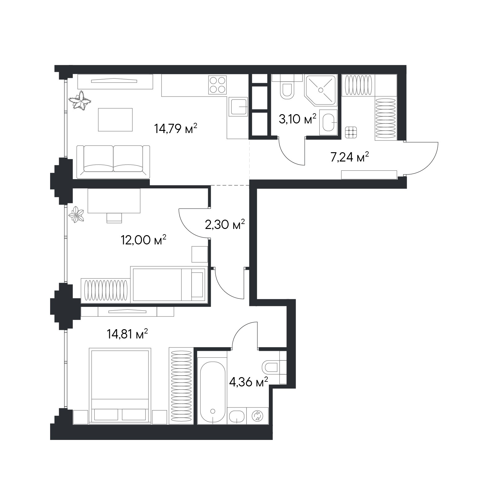 Продажа 2-комн квартиры в новостройке Нагатинская улица, 1