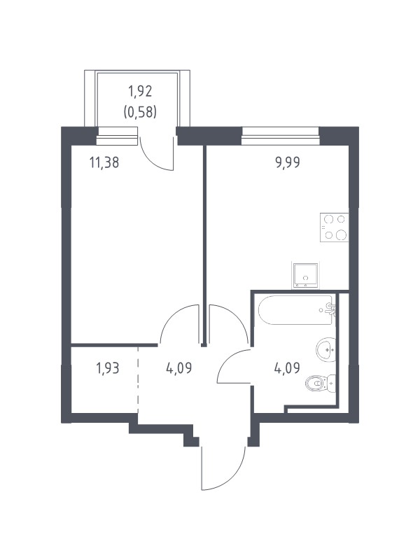 Продажа 1-комн квартиры в новостройке Новосаратовка д., Покровская Дорога ул.,  к. 1.1