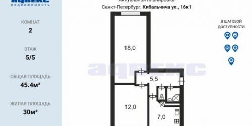 2-комн квартира ул Кибальчича,  д. 16,  к. 1