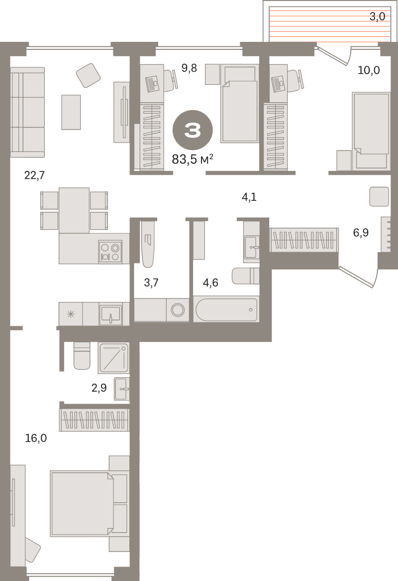 Продажа 3-комн квартиры в новостройке Сапроново д., Калиновая ул.,  к. 9