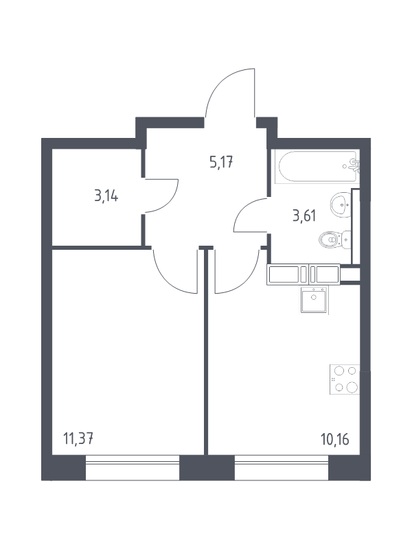 Продажа 1-комн квартиры в новостройке Староселье д.,  к. 11