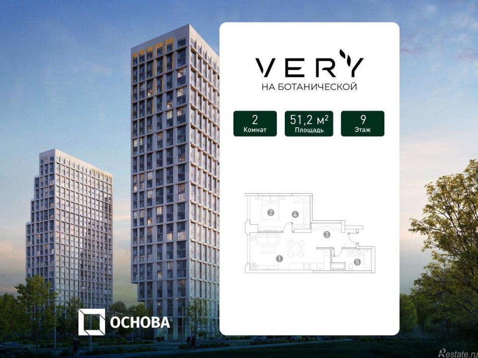 Продажа 2-комн квартиры в новостройке Ботаническая ул., вл.29