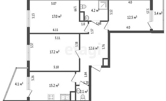 Продажа 3-комн квартиры на вторичном рынке Предпортовый 5-й проезд