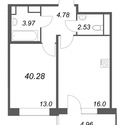 1-комн квартира Санкт-Петербург г., Курская ул.,  к. 1