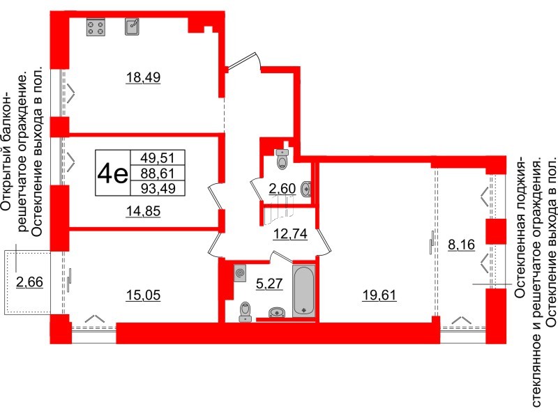 Продажа 3-комн квартиры в новостройке СПб, ул. Масляный канал
