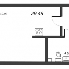 Продажа студии Разбегаево д., Стрельнинское ш.,  к. 1.3