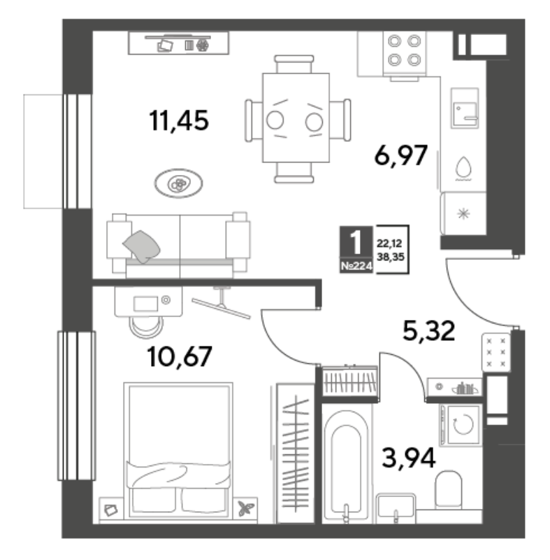 Продажа 1-комн квартиры в новостройке Пушкино г., Зелёная Роща ул.,  к. 12