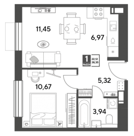 Продажа 1-комн квартиры в новостройке Пушкино г., Зелёная Роща ул.,  к. 12