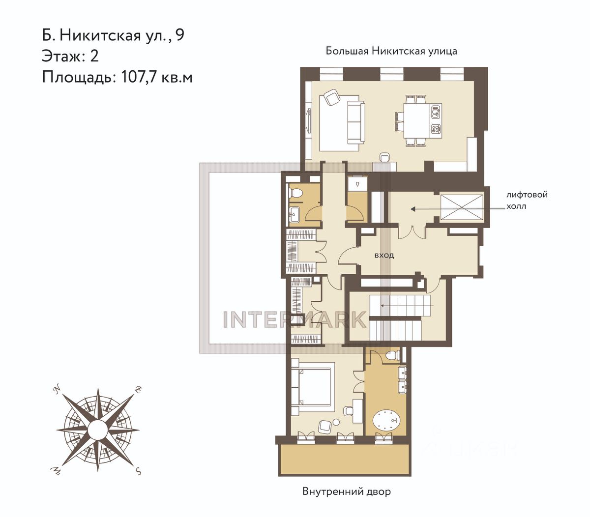 Продажа 2-комн квартиры на вторичном рынке Большая Никитская улица, 9