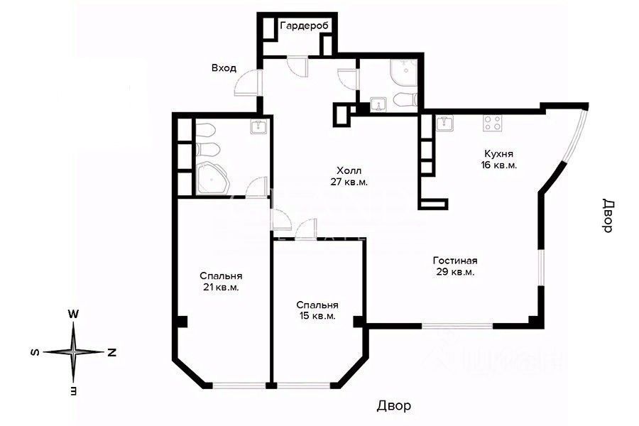 Продажа 3-комн квартиры на вторичном рынке Погорельский переулок, 5С2