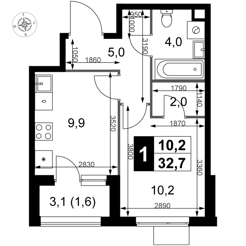 Продажа 1-комн квартиры в новостройке Москва г., Амурская ул.,  к. 3