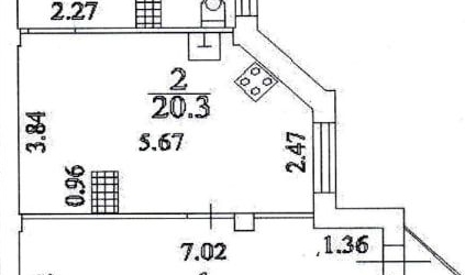 1-комн квартира улица Графтио, 3