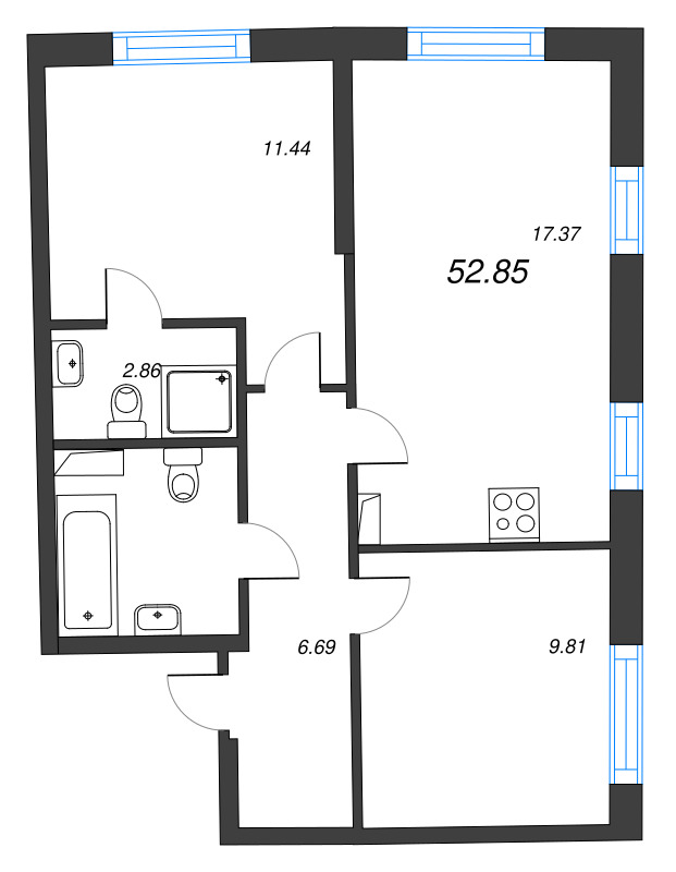 Продажа 2-комн квартиры в новостройке Санкт-Петербург г., Александра Грина б-р,  к. 1
