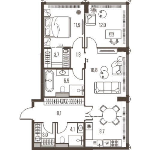 2-комн квартира Москва г., Летниковская ул.,  к. 5