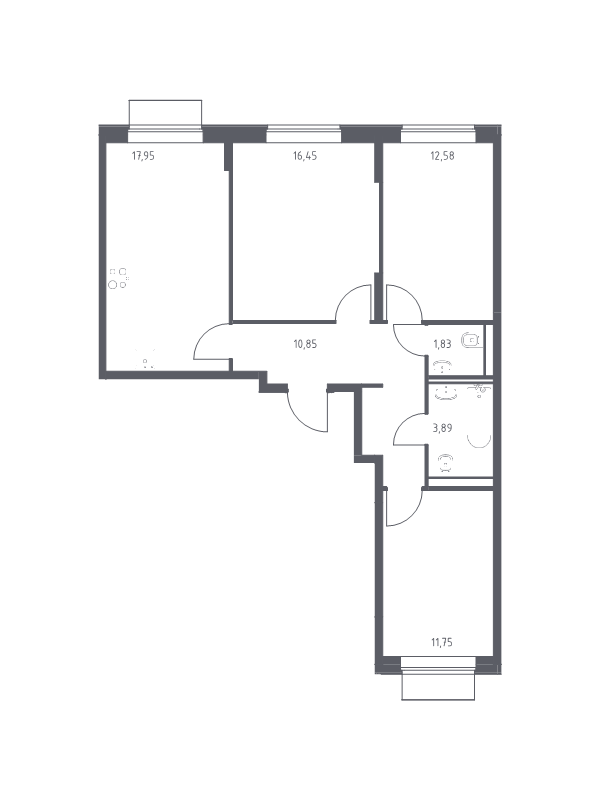 Продажа 3-комн квартиры в новостройке Москва г., Донецкая ул.,  к. 2