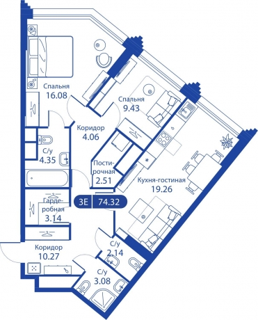 Планировка ЖК iLove, 25.5 м2
