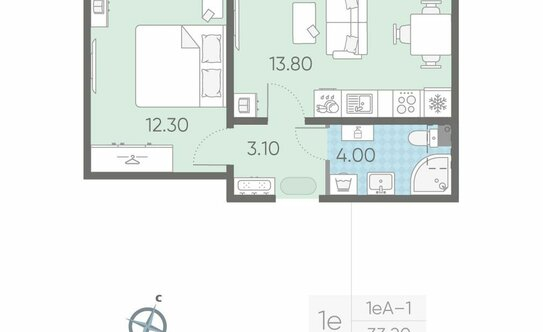 Продажа 1-комн квартиры на вторичном рынке Ковалёво, Поперечная улица,  д. 1 к3