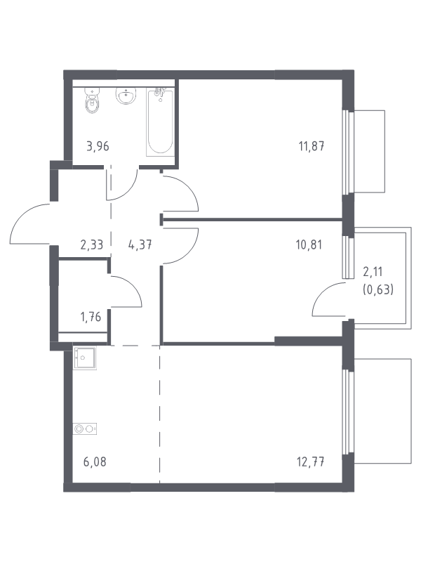 Продажа 2-комн квартиры в новостройке Мисайлово д., Молодежный б-р,  к. 19