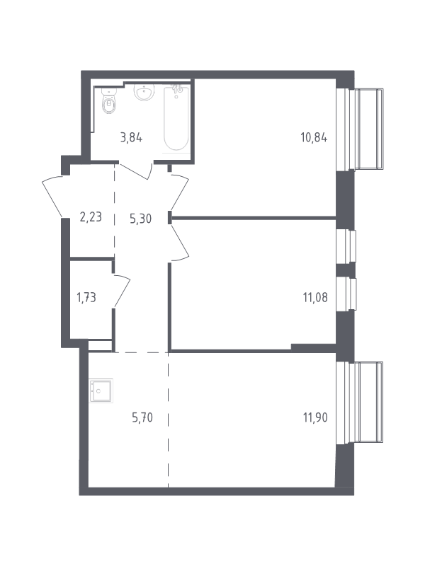 Продажа 2-комн квартиры в новостройке Лайково с., Лесная ул.,  к. 54