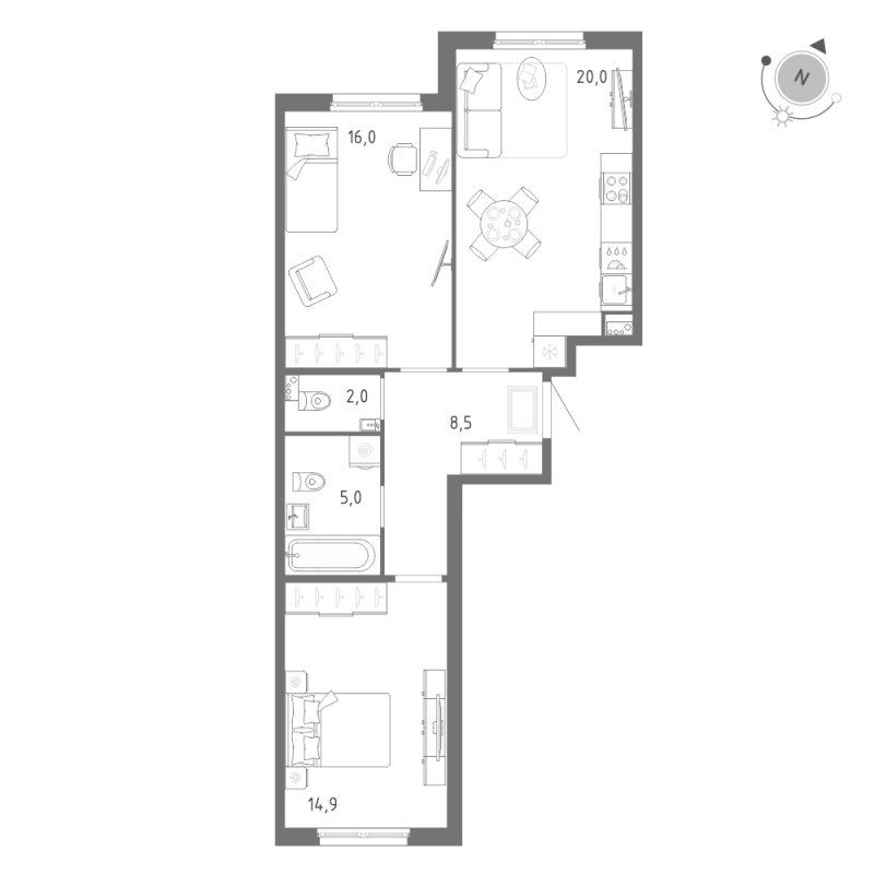 Продажа 2-комн квартиры в новостройке Шушары п., Школьная ул.,  к. 1