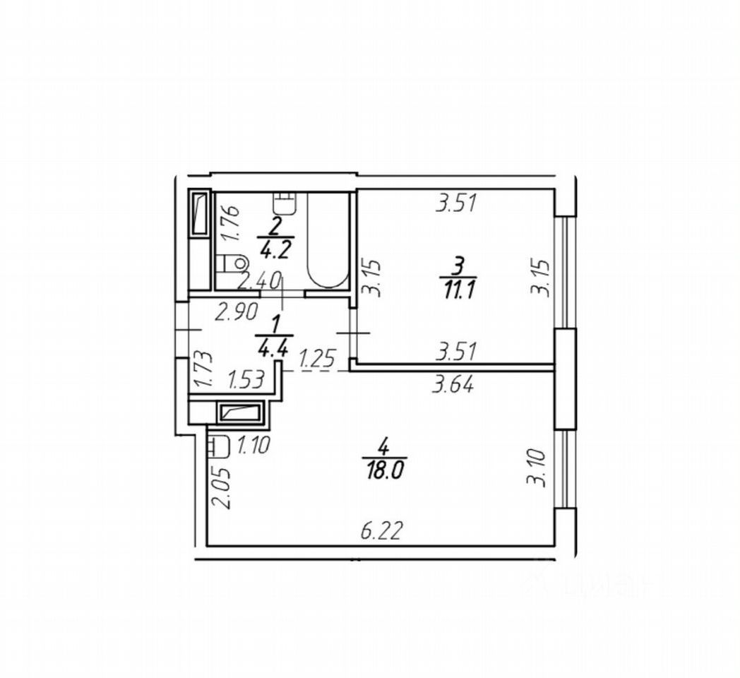 Продажа 1-комн квартиры на вторичном рынке улица Шкапина, 15