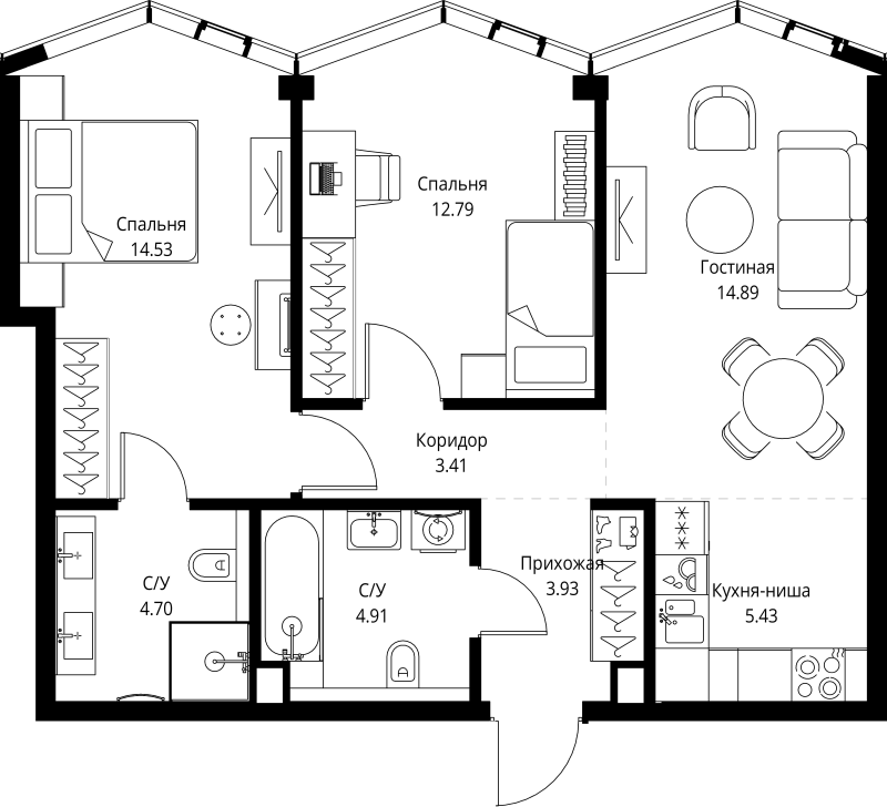 Продажа 2-комн квартиры в новостройке Москва г., Мира пр-кт,  к. 3