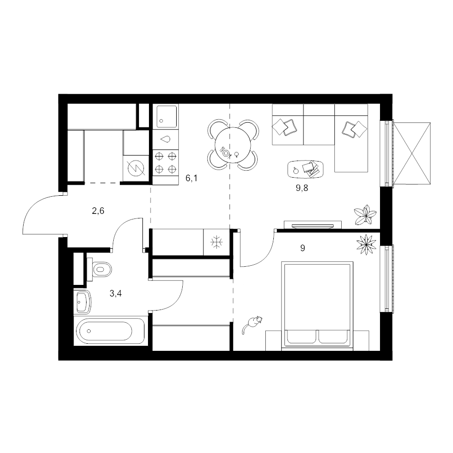 Продажа 1-комн квартиры в новостройке Москва г., Котляковская ул.,  к. 1.1