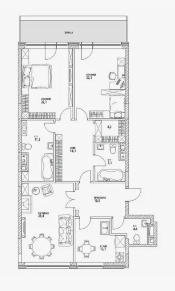 Продажа 3-комн квартиры на вторичном рынке 1-й Смоленский переулок, 21