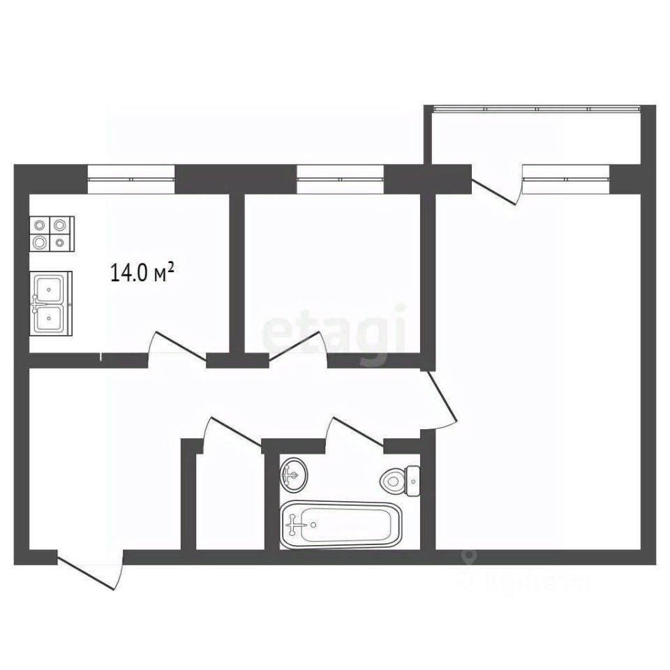 Продажа 2-комн квартиры на вторичном рынке Совхозная улица, 8Б