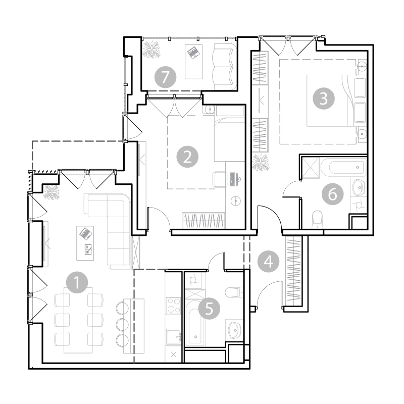Продажа 2-комн квартиры в новостройке Москва г., Потешная ул.,  к. 1