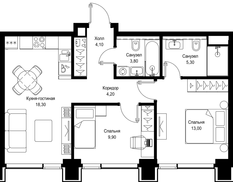 Продажа 2-комн квартиры в новостройке Москва г., Вишнёвая ул.,  к. 2