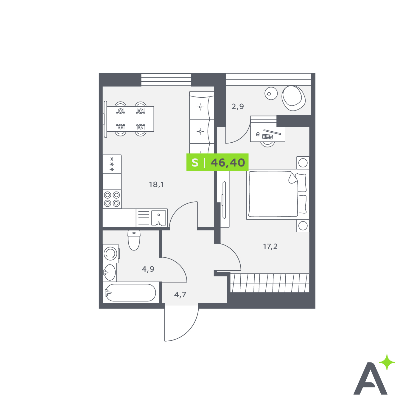 Продажа 1-комн квартиры в новостройке бульвар Головнина, дом 6, корп. 1,  стр. 1