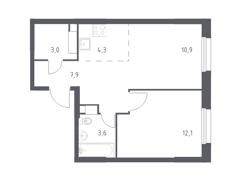 Продажа 1-комн квартиры в новостройке Cтолбово д., Проектируемый проезд № 7032,  к. 15