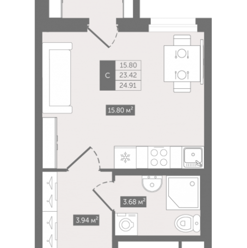 Студия Новое Девяткино д., Лесная ул.,  к. А