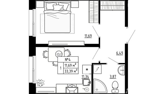 Продажа 1-комн квартиры на вторичном рынке Аннино, улица Якова Золина