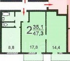 Аренда 2-комн квартиры на вторичном рынке улица Артюхиной, 16