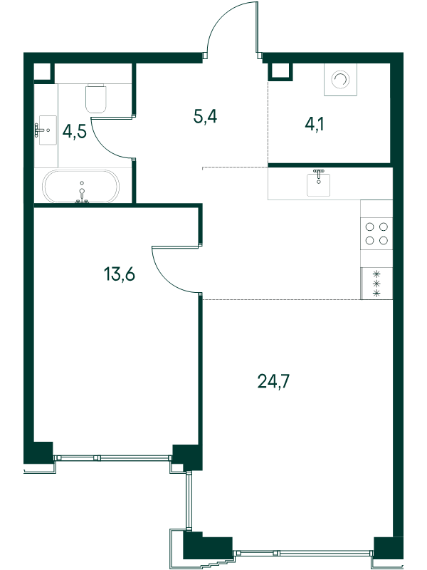 Продажа 1-комн квартиры в новостройке Чкаловский б-р,  к. 3.6