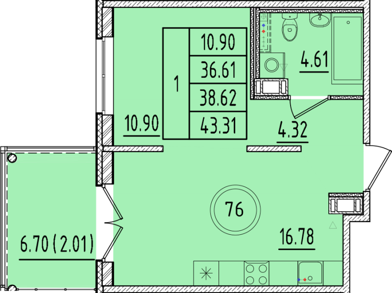 Продажа 1-комн квартиры в новостройке Шушары п., Кокколевская ул.,  к. 1
