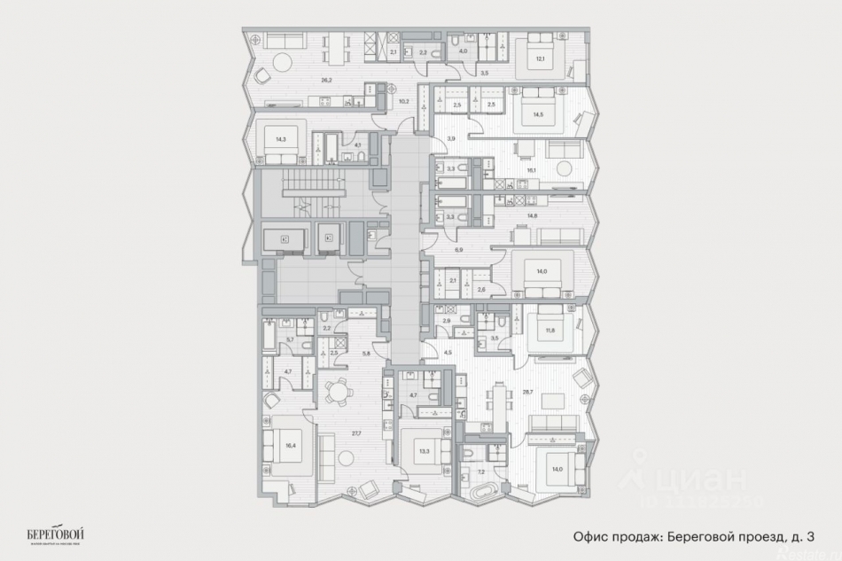 Продажа 2-комн квартиры в новостройке Береговой проезд,  д. 2 к1