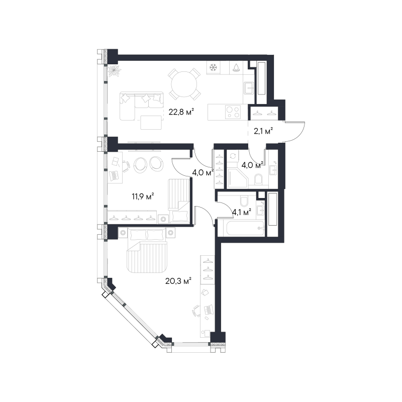 Продажа 2-комн квартиры в новостройке Москва г., Нагатинская ул.,  к. 2.1