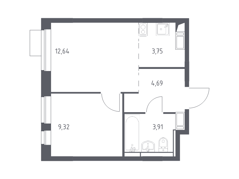 Продажа 1-комн квартиры в новостройке Юрлово д., Пятницкая ул.,  к. 2.1