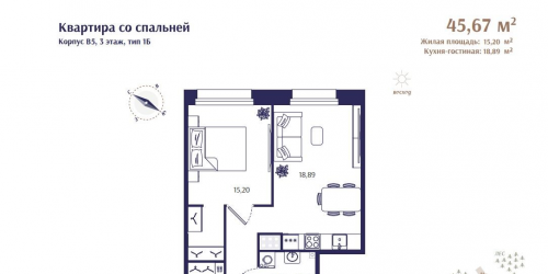 1-комн квартира Зеленогорск г., Кривоносовская ул.,  к. В5