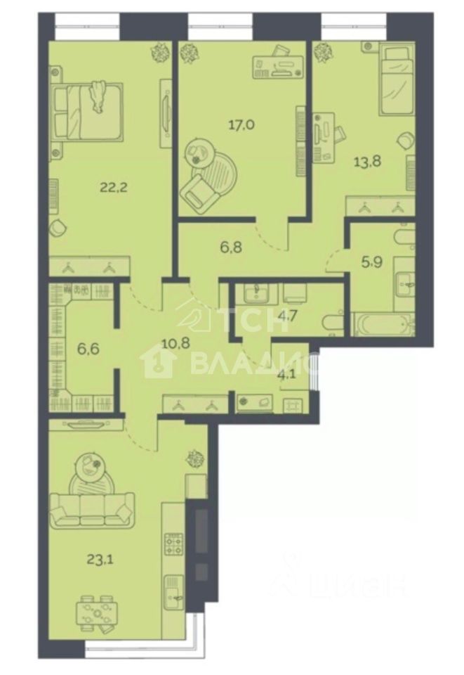 Продажа 3-комн квартиры на вторичном рынке Староалексеевская улица,  д. 5А