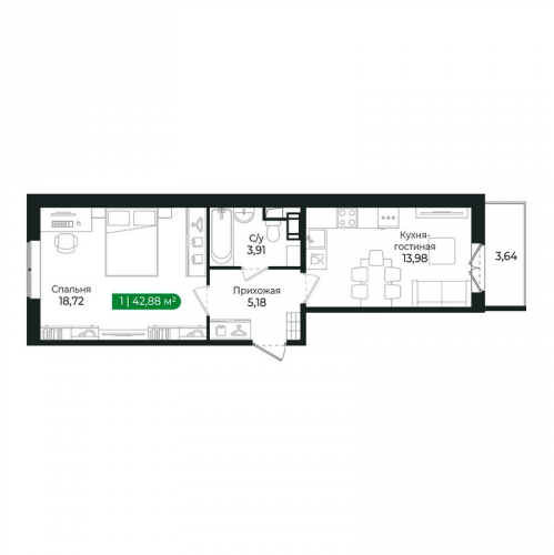 1-комн квартира Сертолово г., Дмитрия Кожемякина ул.,  к. 3