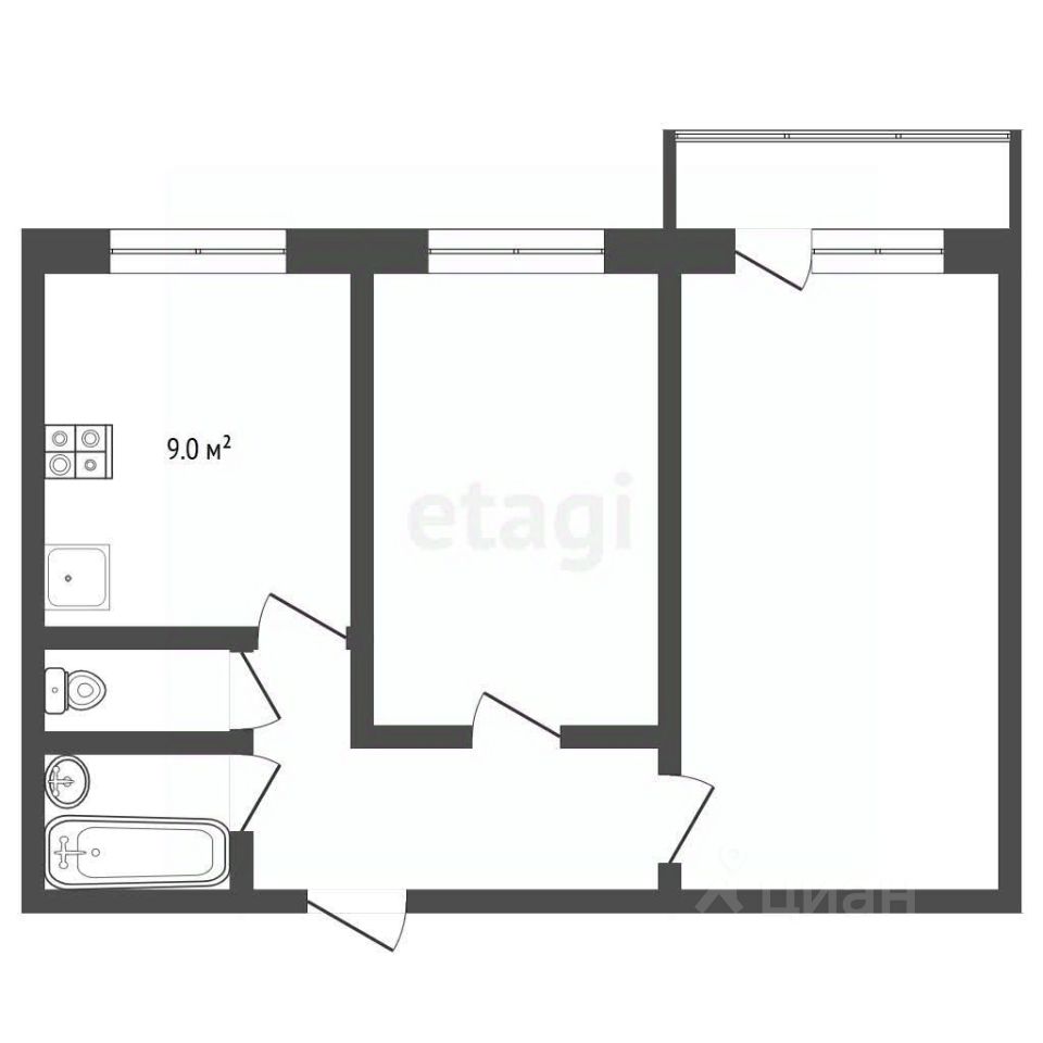 Продажа 2-комн квартиры на вторичном рынке Большие Вяземы пгт, улица Городок-17, 30